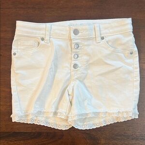 Cat & Jack White Lace Trim Shorts